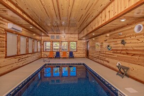 A heated pool - Mountain Majesty: Views, Indoor-Pool, Home Theater, Game Room, near Attractions! (Sevierville)