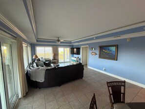 Smart TV, DVD player, books, stereo