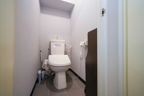 Hair dryer, slippers, towels