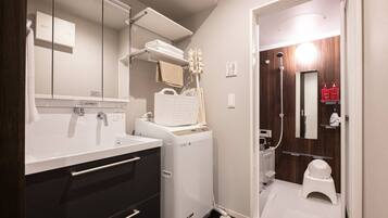 Hair dryer, towels