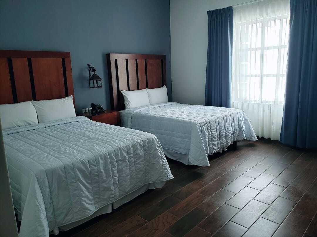 double room | desk, laptop workspace, blackout curtains, soundproofing