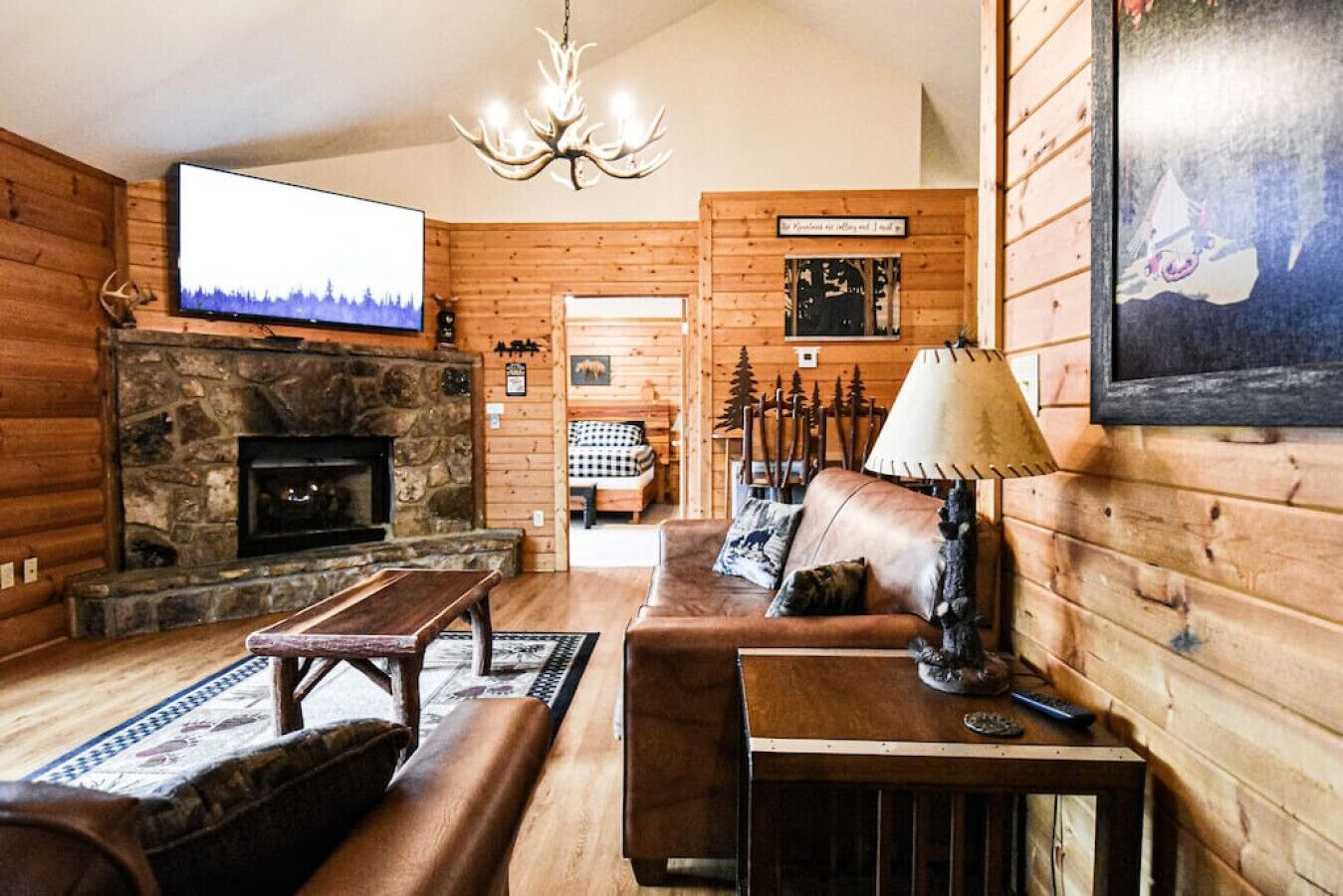 Smart TV, fireplace, video games
