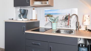 Fridge, microwave, highchair