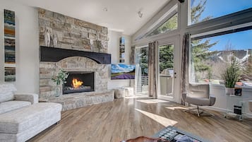 TV, fireplace, DVD player