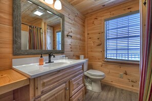 Towels, soap, shampoo, toilet paper - A Birds Eye View - Cherry Log, GA (Cherry Log)