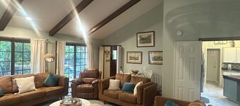 Secluded retreat with private dock and fire pit. Only steps from the beach!