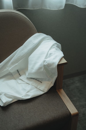 A chair with a white shirt draped over it. - someone, kyoto (Kyoto)