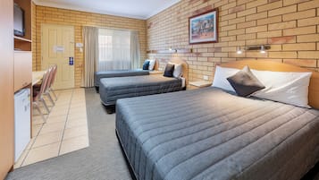 Desk, blackout curtains, iron/ironing board, free WiFi
