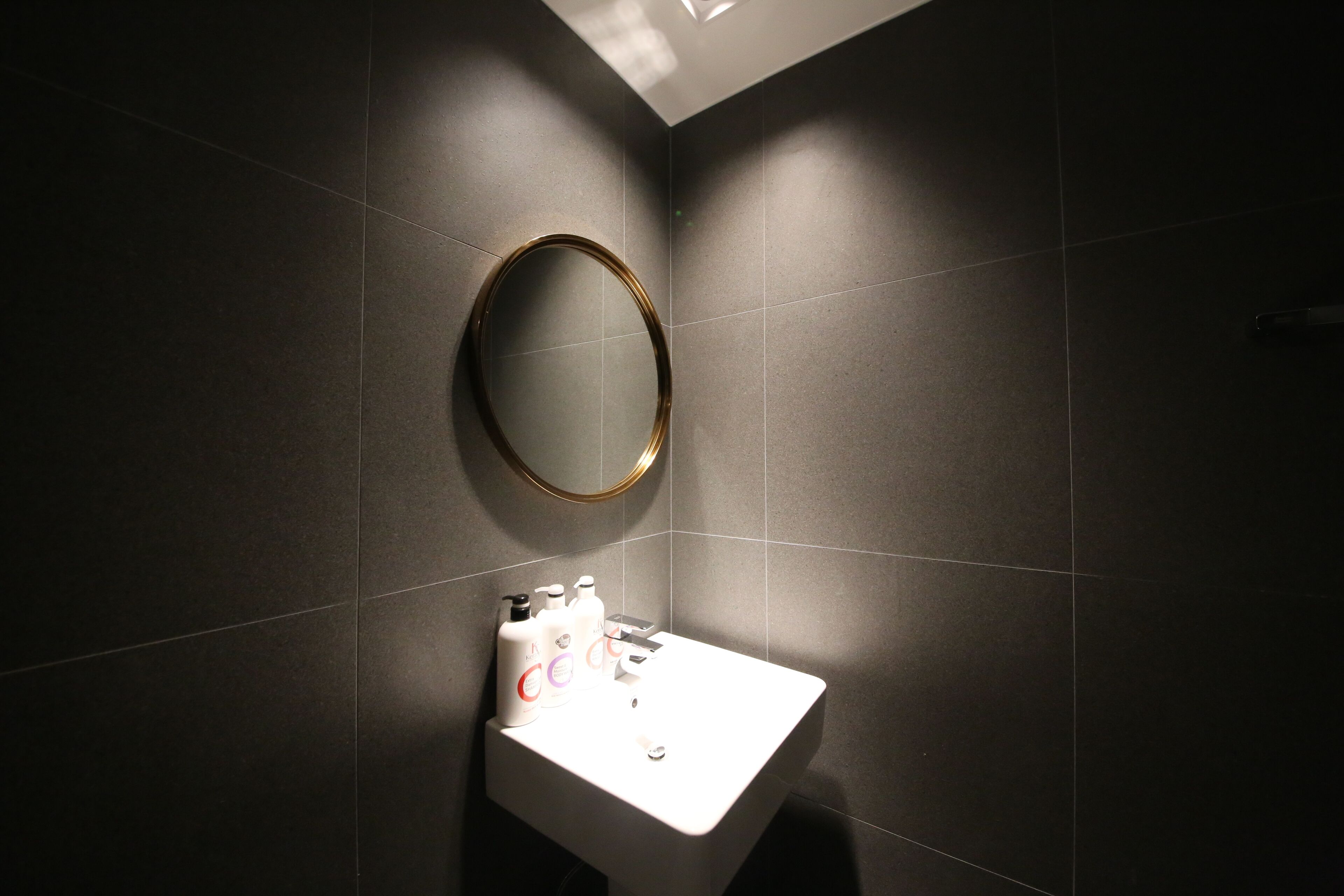 hair dryer, slippers, towels, soap