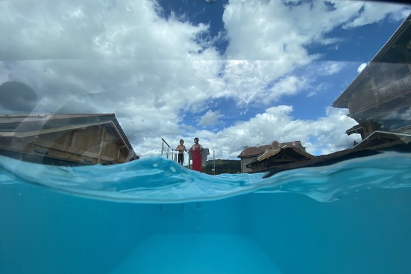 Piscine extérieure, piscine chauffée