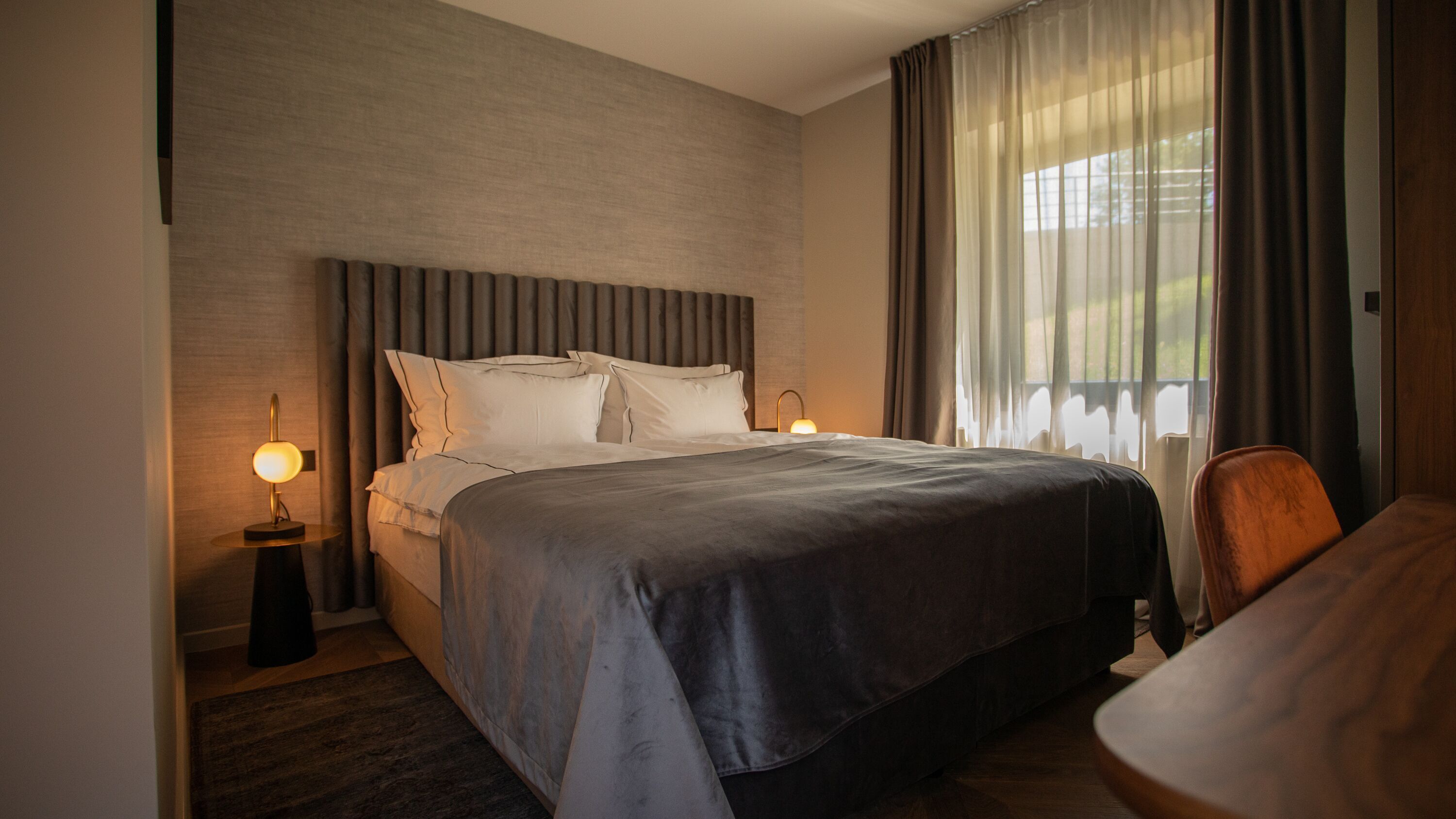 In-room safe, desk, laptop workspace, blackout drapes