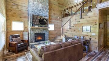 TV, fireplace, offices