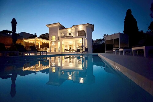 A stunning family villa with pool, sea views and 7 minutes walk to beach