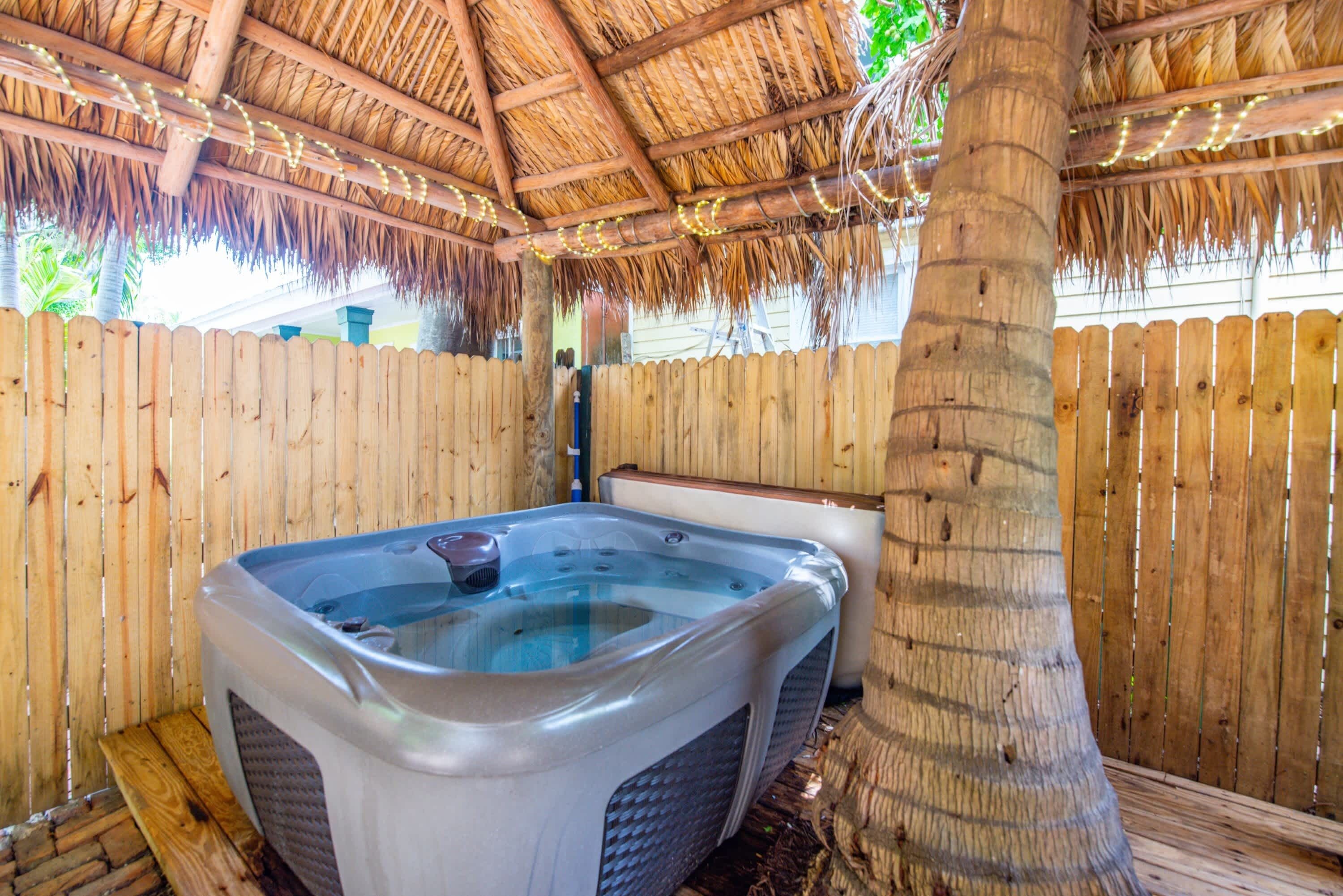 Outdoor spa tub