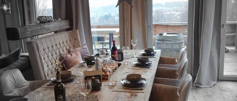 独特公寓式客房, 桑拿浴 (Panorama Lodge, inkl. 120€ Reinigung) | 客房内用餐