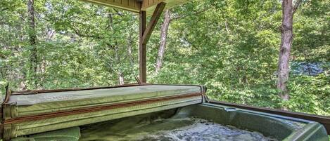 Cabin, Multiple Beds, Hot Tub | Outdoor spa tub