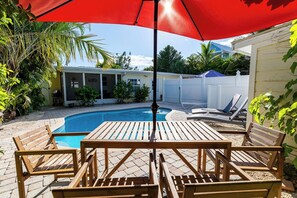 Outdoor pool, a heated pool