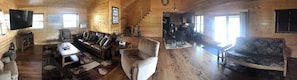 TV, fireplace, DVD player - The Chalet on Private Lake (Atlantic Mine)