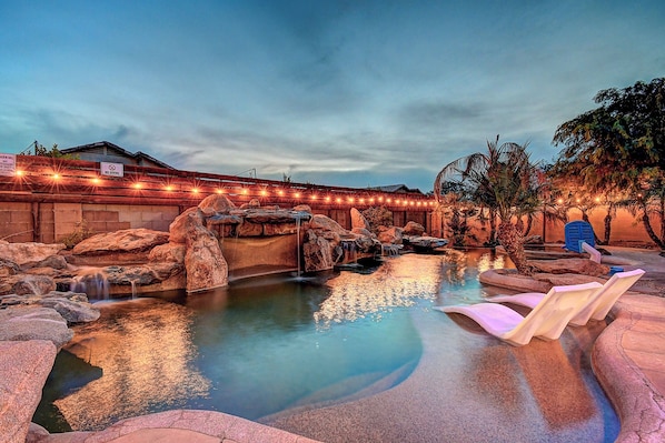 Outdoor pool, a heated pool