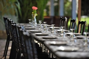 Outdoor banquet area
