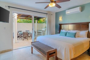 3 habitaciones, tabla de planchar con plancha y cuna de viaje 