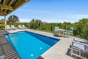 Pool - Stunning views at this large oceanfront home w/pool and game room ready for family fun! (North Myrtle Beach)
