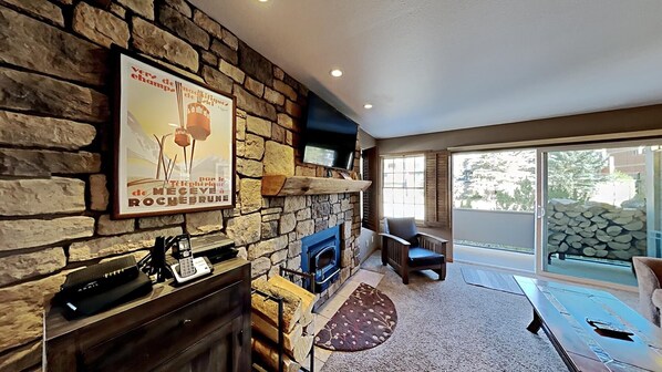 TV, DVD player - Slopeside Deluxe 2 Bdrm Condo with Underground Parking! (Sierra Megeve 25) by RedAwning (Mammoth Lakes)