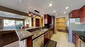 Fridge, microwave, oven, dishwasher - Slopeside Deluxe 2 Bdrm Condo with Underground Parking! (Sierra Megeve 25) by RedAwning (Mammoth Lakes)