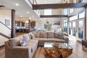 Smart TV, fireplace, video games, DVD player