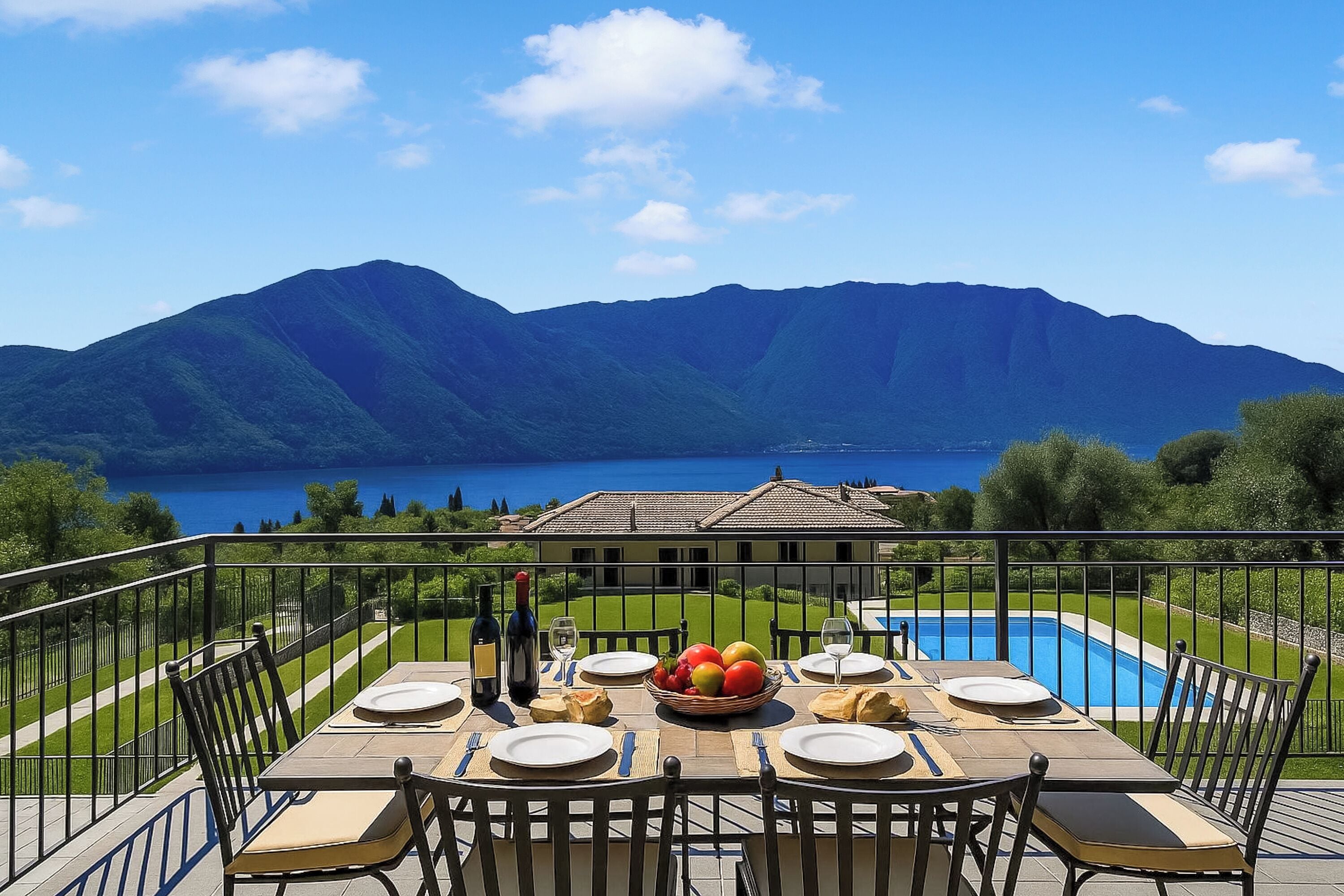 Family Apartment, Multiple Bedrooms, 2 Bathrooms, Mountainside (Tremezzo Ulivi Apt. 7) | Tempat makan luar
