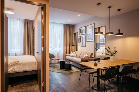 1 habitación y ropa de cama de alta calidad