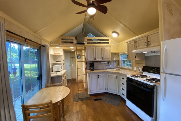 Kühlschrank, Mikrowelle, Ofen, Herdplatte