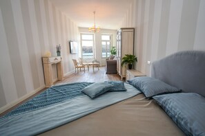 Basic-Apartment, 1 Schlafzimmer | 1 Schlafzimmer, italienische Bettbezüge von Frette