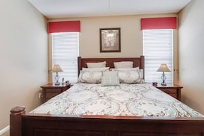 4 bedrooms, desk, iron/ironing board, travel cot
