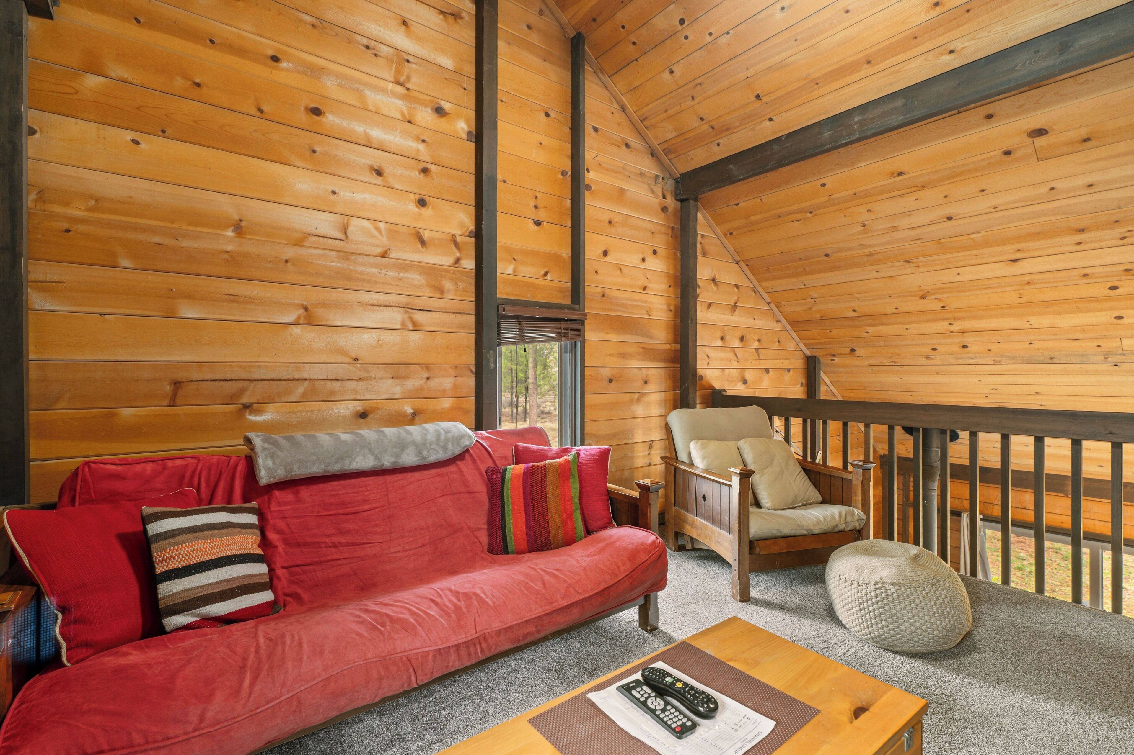 TV, DVD player, video library