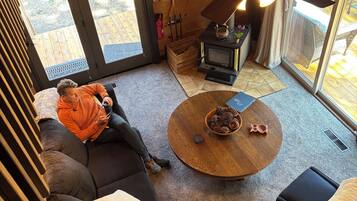 TV, DVD player, video library