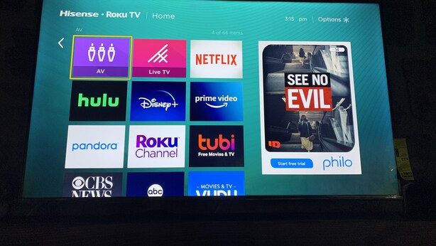 Roku-televisiossa on käyttöliittymä, jonka kautta voi käyttää useita suoratoistopalveluita, kuten Netflixiä, Hulua ja Disney+:aa.