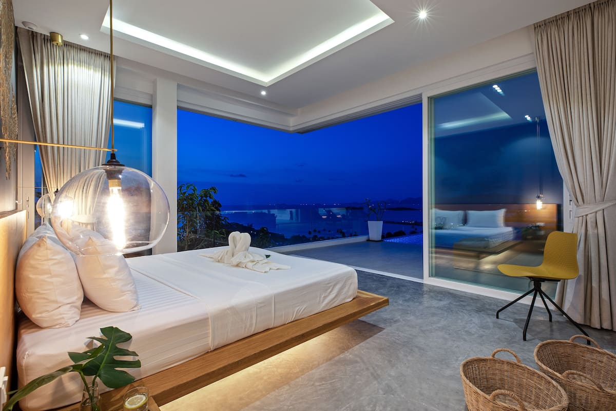 Luxury Sea View Pool Villa N 4-Bedroom | 3 quartos, roupas de cama premium
