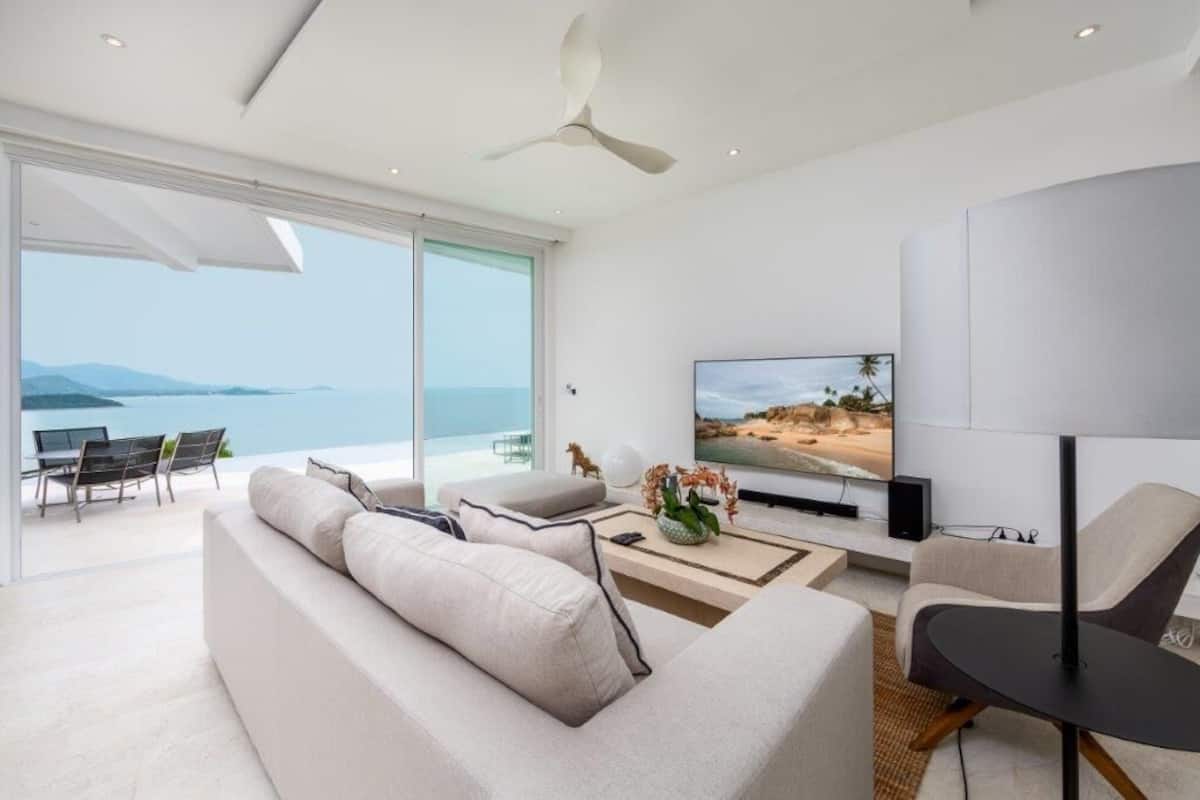 Luxury Villa, 4 Bedrooms | Living area | 50-inch LED TV with digital channels, TV