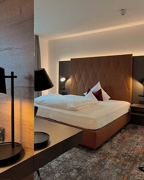 Ropa de cama de alta calidad, cubrecamas y minibar 