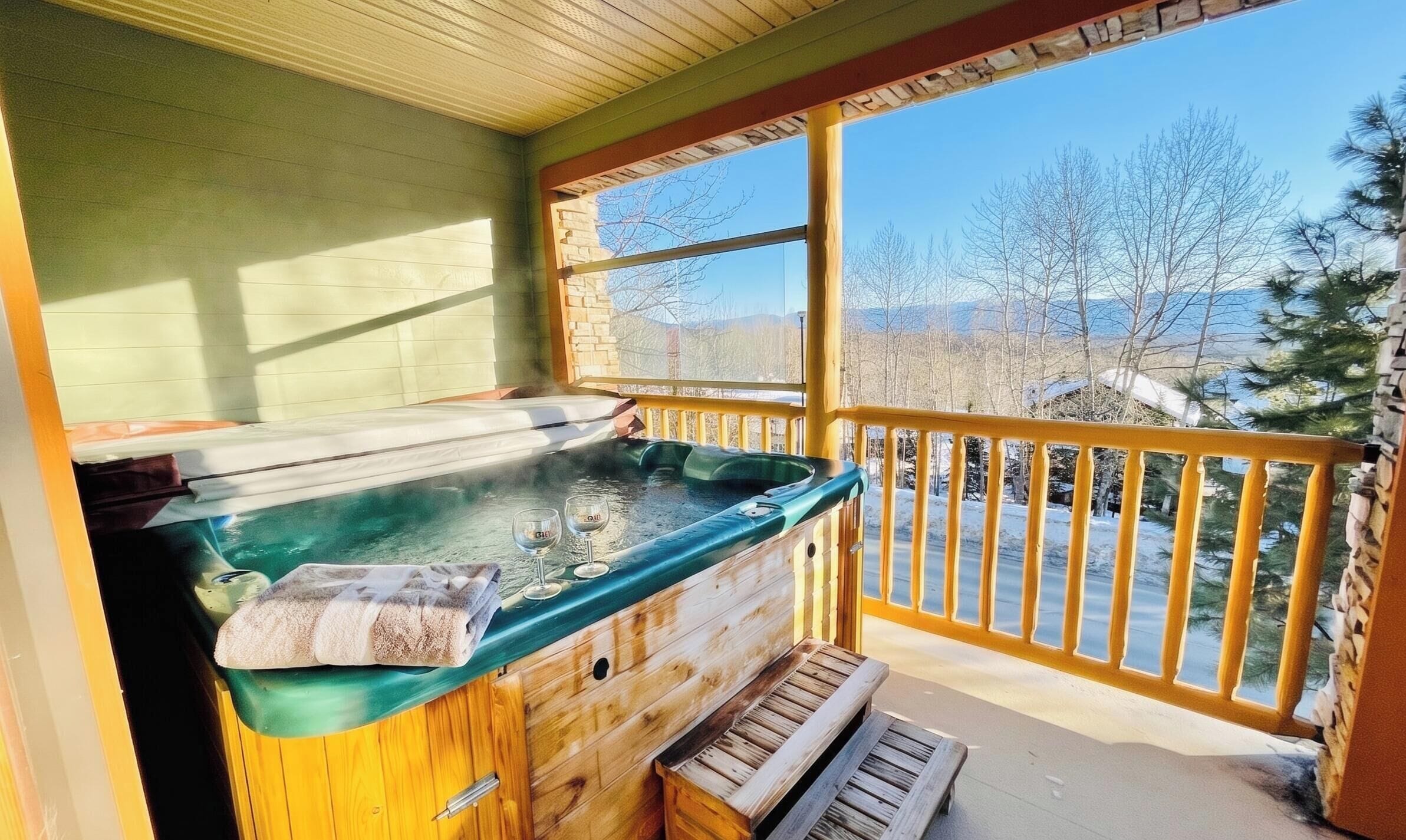 Private Hot Tub on the lower-level deck.