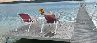 Charming beach house on Lake Leelanau. Includes kayaks and a fireplace.
