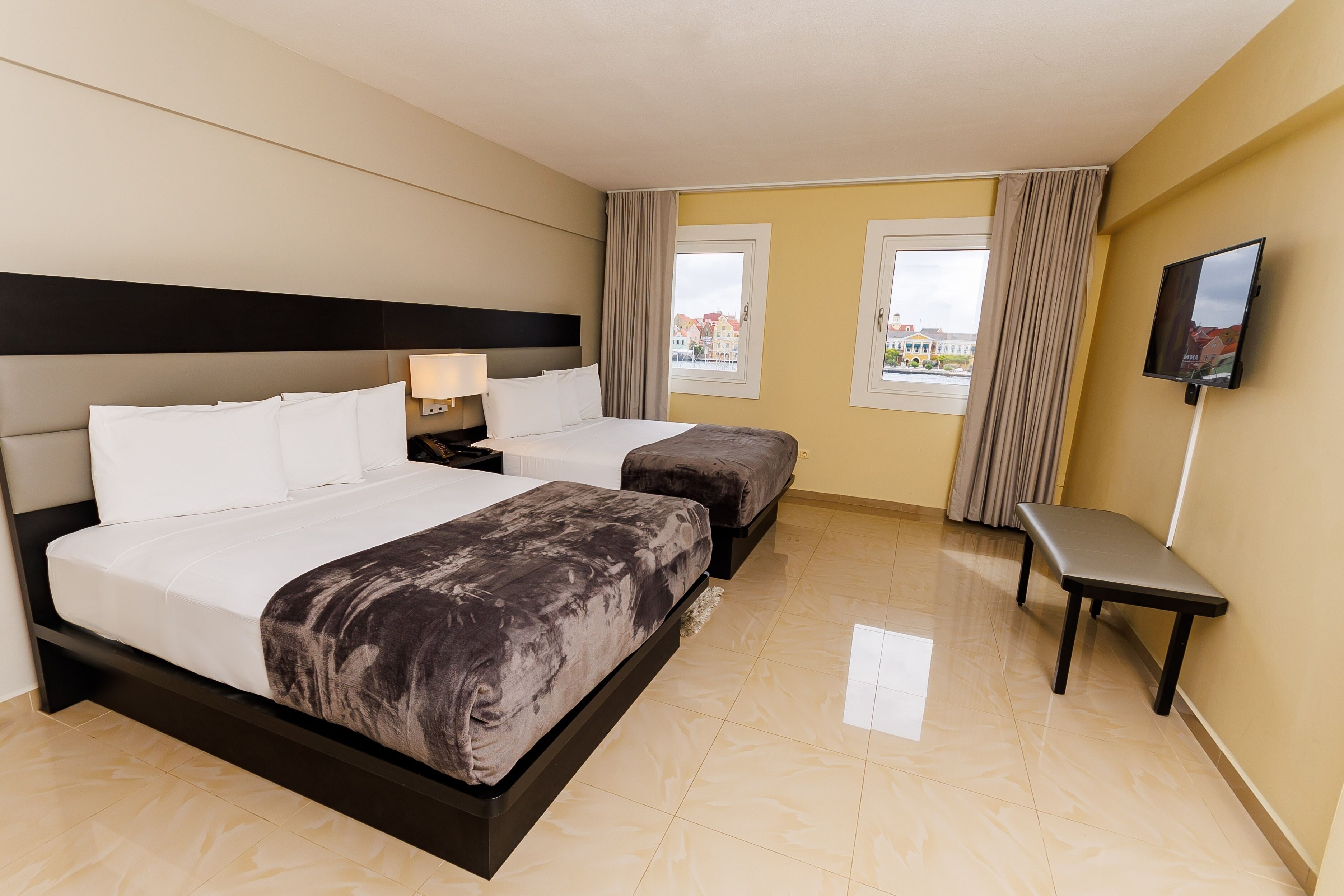 standard room, 2 queen beds, non smoking, harbour view | 1 bedroom, premium bedding, in-room safe, desk