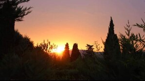 A sunset with silhouettes of trees and a clear sky. - Mazet between Gassin and Cogolin, 5 km from Saint Tropez (Gassin)
