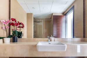 Bathroom - Ornate 1BR w/ Breathtaking Marina Views! (Dubai)