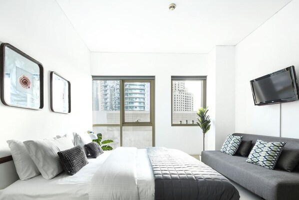 1 bedroom, laptop workspace, iron/ironing board, WiFi