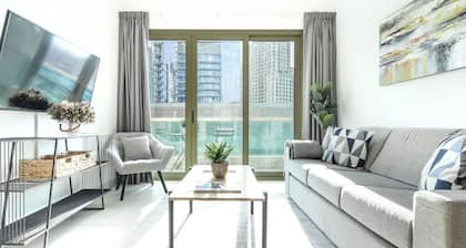 Minutes From JBR Beach! Beautiful 1BR in Marina!