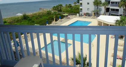 Amazing Water Views! Top Floor! Steps to the pool and beach access!