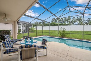 Outdoor pool, pool loungers - No Rear Neighbors, Near Disney Spacious Home With CDC Standards #3hr836 (Davenport)
