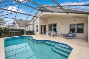 Outdoor pool, pool loungers - No Rear Neighbors, Near Disney Spacious Home With CDC Standards #3hr836 (Davenport)